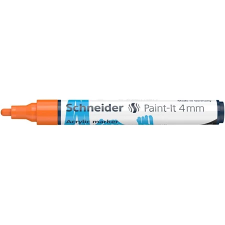 Akril marker, 4 mm, SCHNEIDER "Paint-It 320", narancssárga