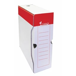 Archiváló doboz VICTORIA 10cm, A/4, karton, piros-fehér