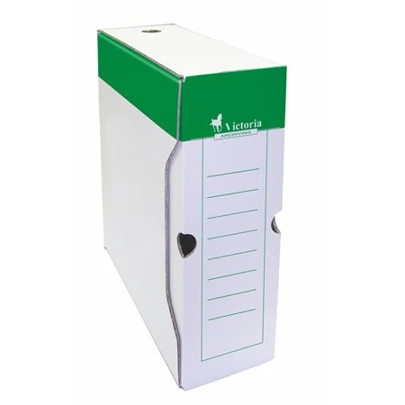 Archiváló doboz VICTORIA 10cm, A/4, karton, zöld-fehér