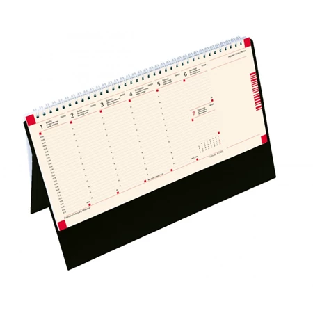 Asztali naptár 2024 TOPTIMER álló C051, fekete hátlap, jegyzetblokkos