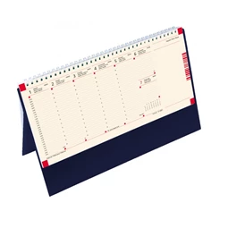 Asztali naptár 2024 TOPTIMER álló C051, kék hátlap, jegyzetblokkos