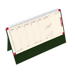 Asztali naptár 2024 TOPTIMER álló C051, zöld hátlap, jegyzetblokkos