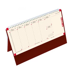 Asztali naptár 2024 TOPTIMER álló C051, bordó hátlap, jegyzetblokkos