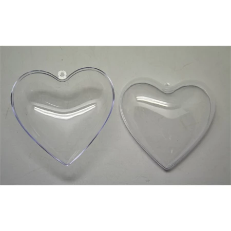 Műanyag átlátszó szétszedhető szív 10cm