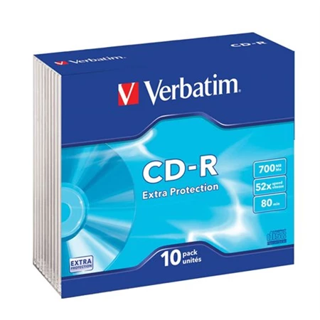CD-R  Verbatim 52x vékony tokos 10 db/csom.