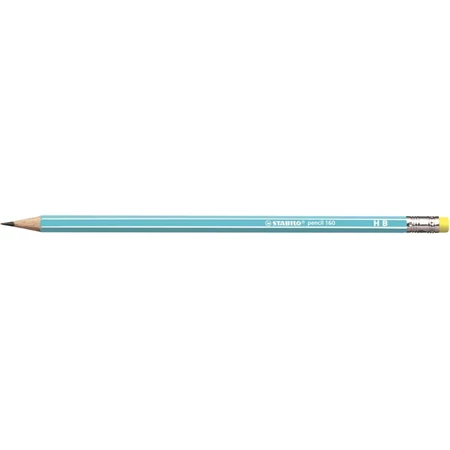 Ceruza STABILO Pencil 160 radírral, HB, hatszögletű, kék