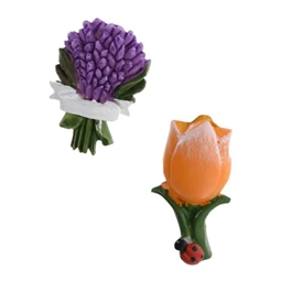 Csipesz virág alakú poly 2,8x2,3x0,5cm 6db/csomag sárga-rózsaszín