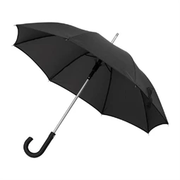 Esernyő aluminium váz, automata, hajlított gumírozott nyeles fekete
