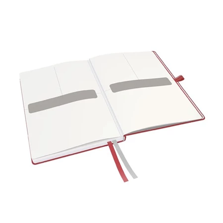 Jegyzetfüzet A/5 kockás LEITZ 80 lapos keményfedeles Complete piros