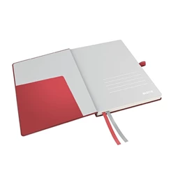 Jegyzetfüzet A/5 kockás LEITZ 80 lapos keményfedeles Complete piros