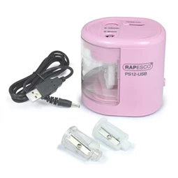 Hegyező elemes RAPESCO PS12-USB 2 lyukú, USB töltővel, rózsaszín