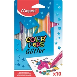 Filc készlet 10db-os MAPED, 2,8 mm-es csillámos, MAPED Color Peps Glitter, 10 különböző szín