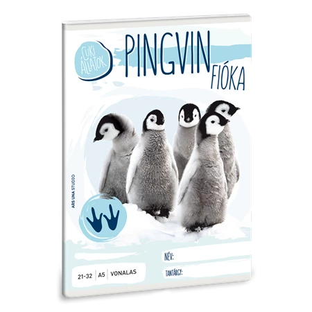 Füzet A/5 vonalas ARS UNA 32lap Cuki állatok Pingvin fióka 21-32