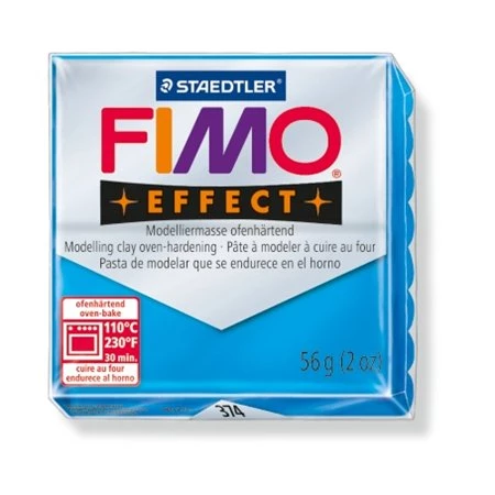 Gyurma süthető FIMO Effect 56 gr, áttetsző kék
