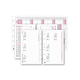 Gyűrűs kalendárium betétlap SATURNUS S311/F heti naptárcsomag, 72 lap/csomag, lapméret 78 × 129 mm