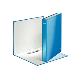 Gyűrűs könyv, 2 gyűrűs, A/4 40mm gerinc, LEITZ Wow karton, lakkfényű, D alakú, maxi, kék