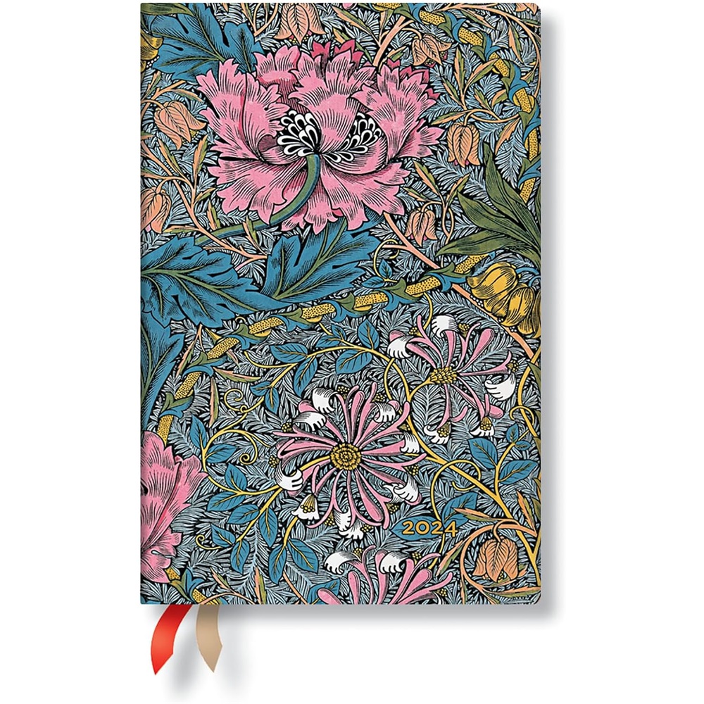 Hat Rid Napl Paper Blanks Mini Napi Gumis William Morris Pink