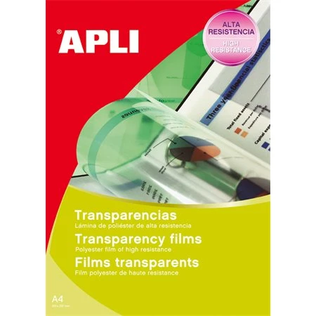 Irásvetitő fólia APLI fekete-fehér lézernyomtatóba 20lap/csomag