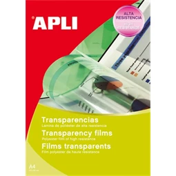 Irásvetitő fólia APLI fekete-fehér lézernyomtatóba 20lap/csomag