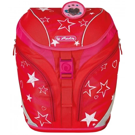 Iskolatáska ergonómikus HERLITZ SoftLight Star & Stripes 2 táskadísszel