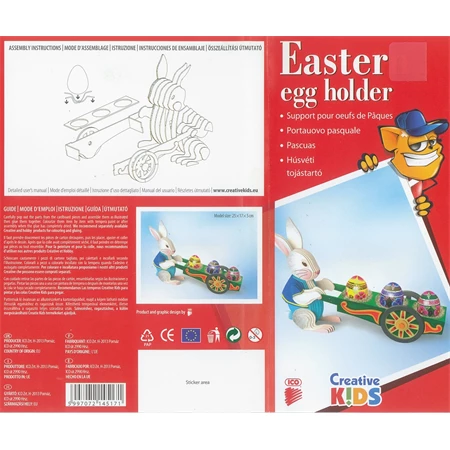 Kreatív csomag Nyuszis tojástartó talicskával ICO Creative Kids kb. 22 x 15cm
