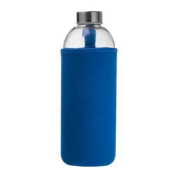 Kulacs üveg 1 liter, ivópalack neoprén kék tokban