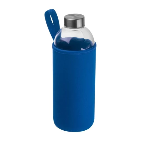 Kulacs üveg 1 liter, ivópalack neoprén kék tokban