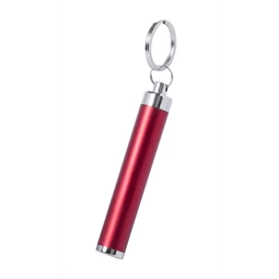 Kulcstartó LED műanyag lámpával, piros színű test, o14×85 mm