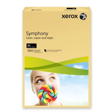 Másolópapír színes A/4, 160g. XEROX Symphony vajszín (közép) 250lap/csomag