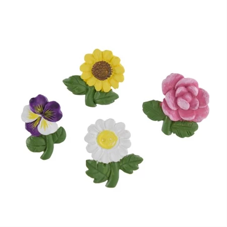 Öntapadó figura, virág, poly színes 12db/csomag