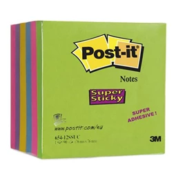 Öntapadó jegyzet 3M Post-it Super Sticky 76x76, 100lap, vegyes