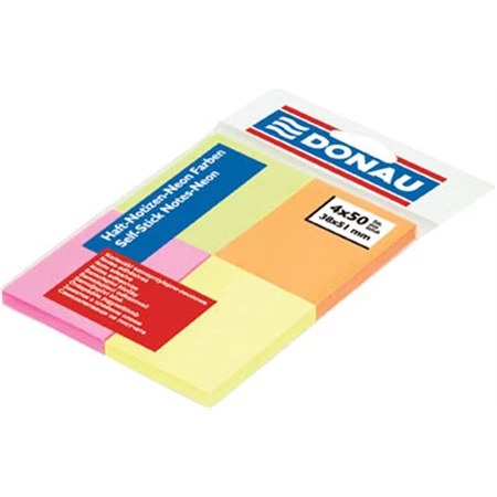 Öntapadó jegyzet DONAU 38x51 4 szín, 50 lap/szín