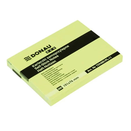 Öntapadó jegyzet DONAU Eco pasztell sárga 101x76 mm, 100 lap