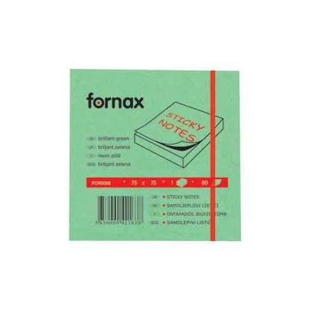 Öntapadó jegyzet FORNAX  75x75 neon zöld