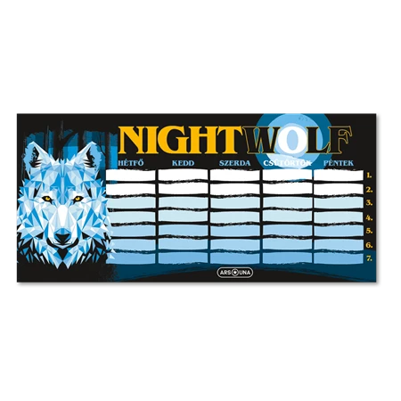 Órarend ARS UNA 1 lapos Nightwolf
