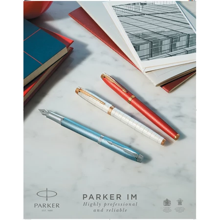 PARKER IM Royal Premium töltőtoll cizellált kékes-szürke test+ezüst klipsz