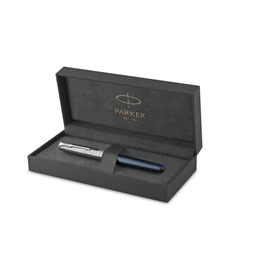 PARKER Sonnet Royal Premium 18k töltőtoll metál kék test+ezüst klipsz