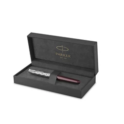 PARKER Sonnet Royal Premium 18k töltőtoll metál piros test+ezüst klipsz