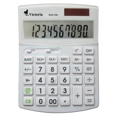 SzámológéP VICTORIA GVA-740 asztali, fehér, környezetbarát, 10 digit