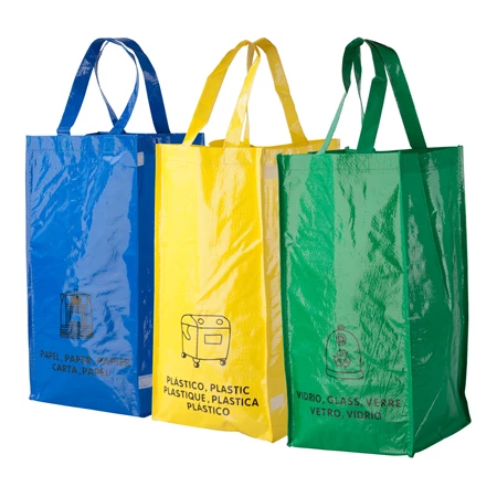 Szelektív hulladékgyűjtő táskák 3db laminált non-woven anyagból