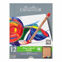 Színes ceruza készlet 12db-os Cretacolor, mega color fém dobozban