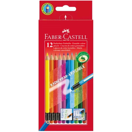 Színes ceruza készlet 12db-os FABER hatszögű radíros 116612