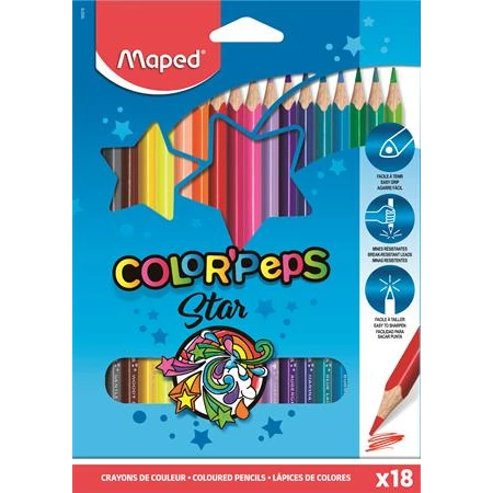 Színes ceruza készlet 18db-os MAPED Color Peps háromszögletű