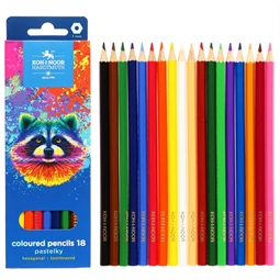 Színes ceruza készlet 18db-os KOH-I-NOOR 3553 mosómedve, hatszögletű fatest, 7mm-es ceruza vastagság