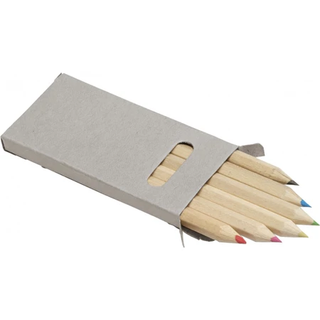 Színes ceruza készlet 6db-os natúr kartondobozban 0,7×4,5×9,2 cm