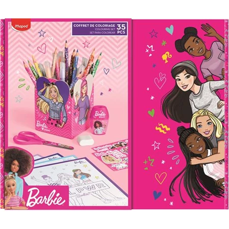 Színező készlet ajándékdobozban MAPED Barbie 35db-os