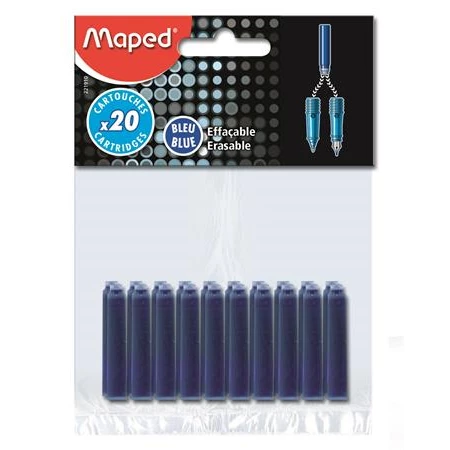 Tollbetét tintapatron MAPED kék, 20db/csomag