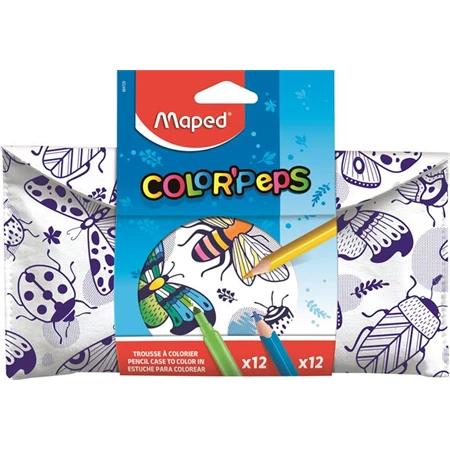 Tolltartó töltött textil, színezhető MAPED Color`Peps tépőzáras színezőtermékekkel