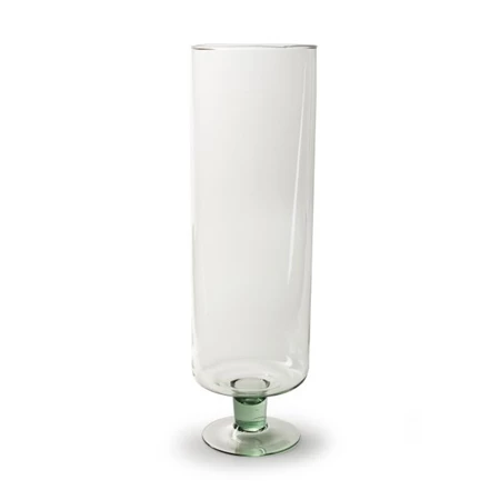 Váza üveg 60x18cm talpas átlátszó