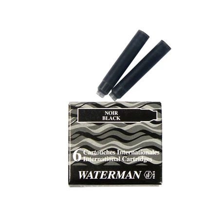 WATERMAN tintapatron rövid, fekete, 6db/csomag